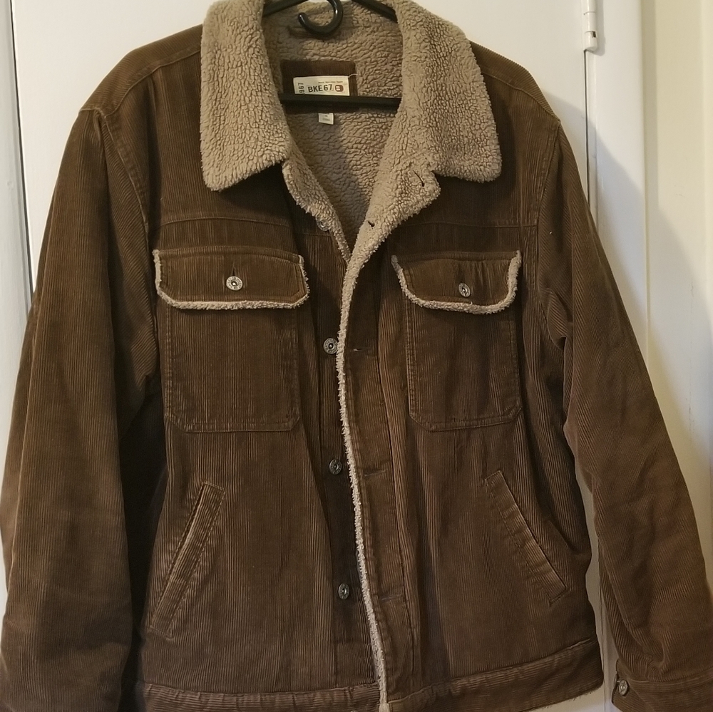 Mens BKE corduroy bomber jacket